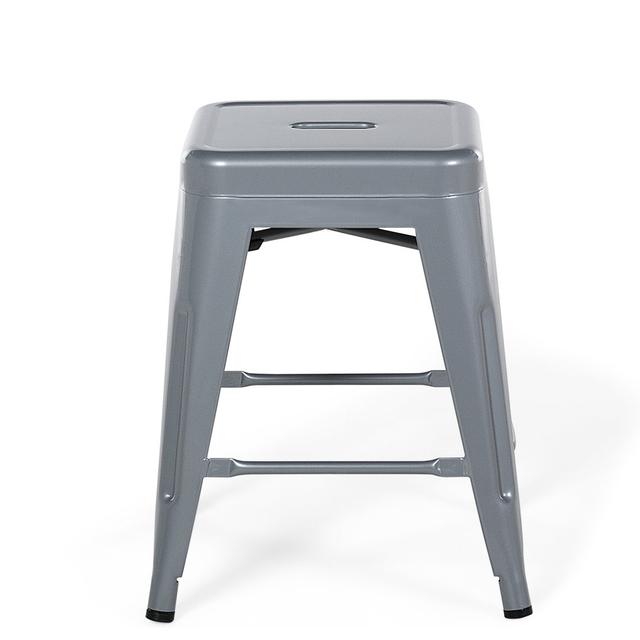 Redcar Bar Stool Williston Forge Size: 60cm H x 40cm W x 40cm D, Colour: Silver on Productcaster.