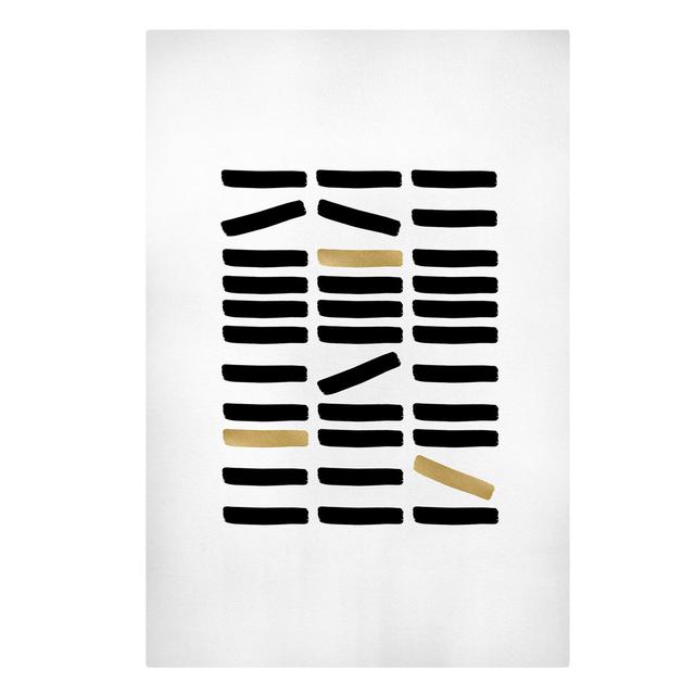 Leinwandbild Black and Gold Bars Ebern Designs Format: 260 g/m² Canvas, Größe: 90 cm H x 60 cm B on Productcaster.