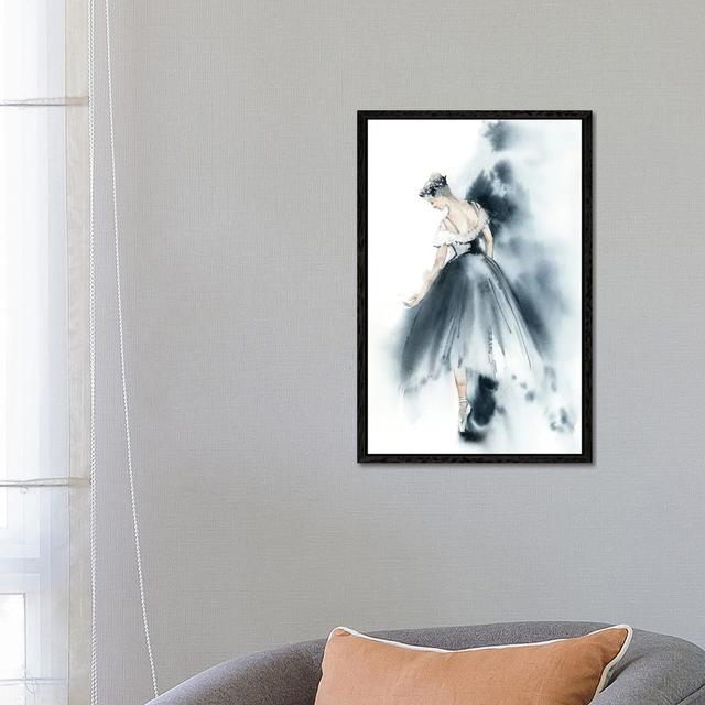 Ballet In Nordic Blue V by Sophie Rodionov - Floater Frame Gallery-Wrapped Canvas Giclée on Canvas Mercer41 Frame Colour: Black, Size: 66.04cm H x 45. on Productcaster.