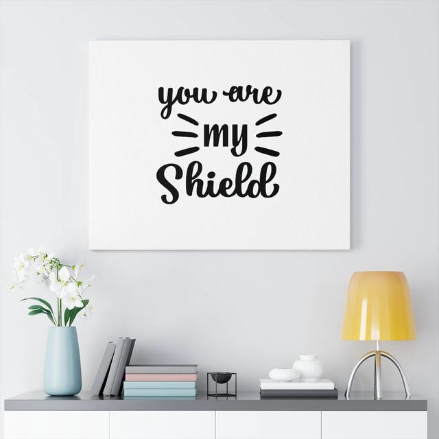 You Are My Shield - Wrapped Canvas Print Blue Elephant Size: 28cm H x 36cm W on Productcaster.