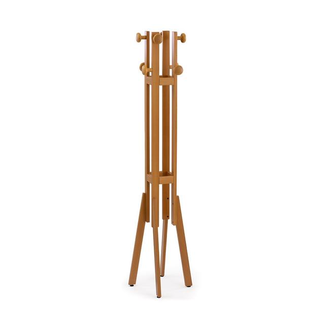 Rowlett Solid Wood 8 - Hook Freestanding Coat Stand Rebrilliant Colour: Cherry on Productcaster.