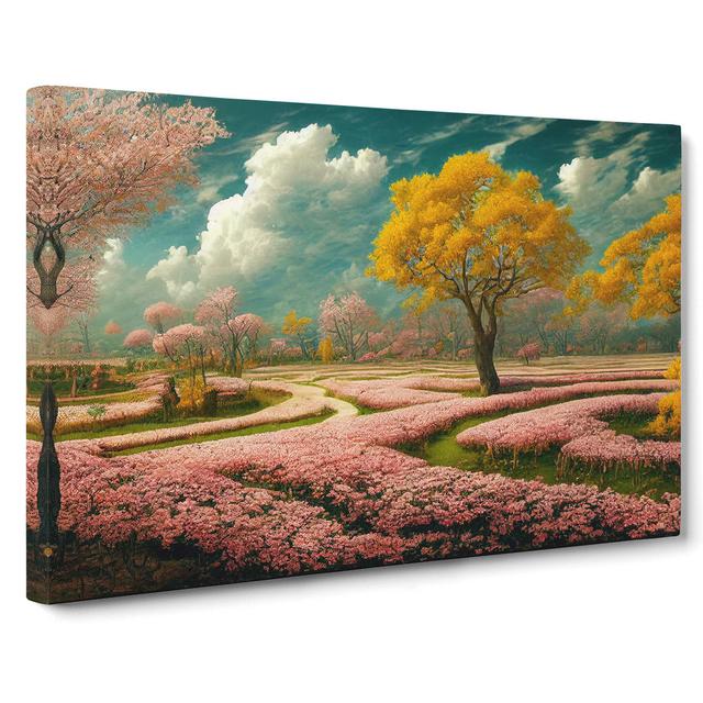 Passionate Spring Forest - Wrapped Canvas Painting ClassicLiving Size: 35cm H x 50cm W x 3cm D on Productcaster.