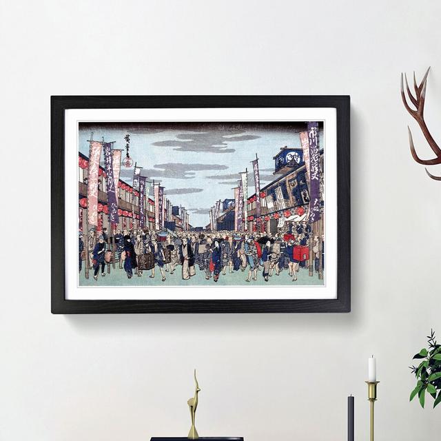 View of the Kabuki Theatres by Utagawa Hiroshige - Picture Frame Painting Print East Urban Home Frame Option: Black Framed, Size: 36cm H x 48cm W x 2c on Productcaster.