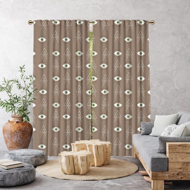 Ania Semi Sheer Curtains (Set of 2) Bloomsbury Market Colour: Beige, Panel Size: 140 x 225cm on Productcaster.