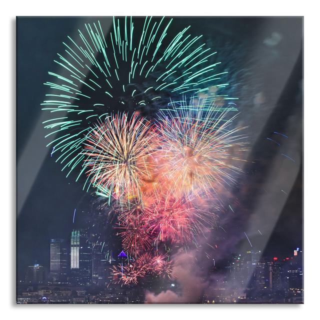 Boats on the Lake with Fireworks - Unframed Photograph on Glass Brayden Studio Size: 80cm H x 80cm W x 0.4cm D on Productcaster.