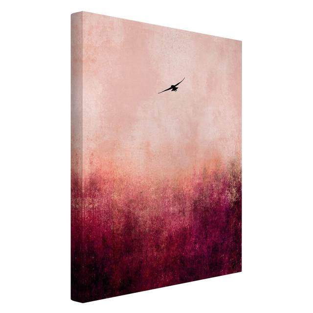 Bird in the Sunset - Wrapped Canvas Graphic Art Rosalind Wheeler Size: 90cm H x 60cm W on Productcaster.