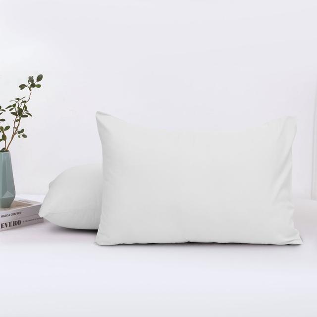 Brushed Microfiber Plain 100% Polyester Standard Size Pillowcase/Cover (Set of 2) Ebern Designs Colour: White on Productcaster.