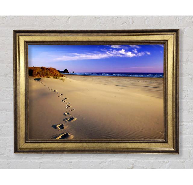 Footprints Of Time Framed Print Highland Dunes Size: 21cm H x 42cm W x 8cm D on Productcaster.