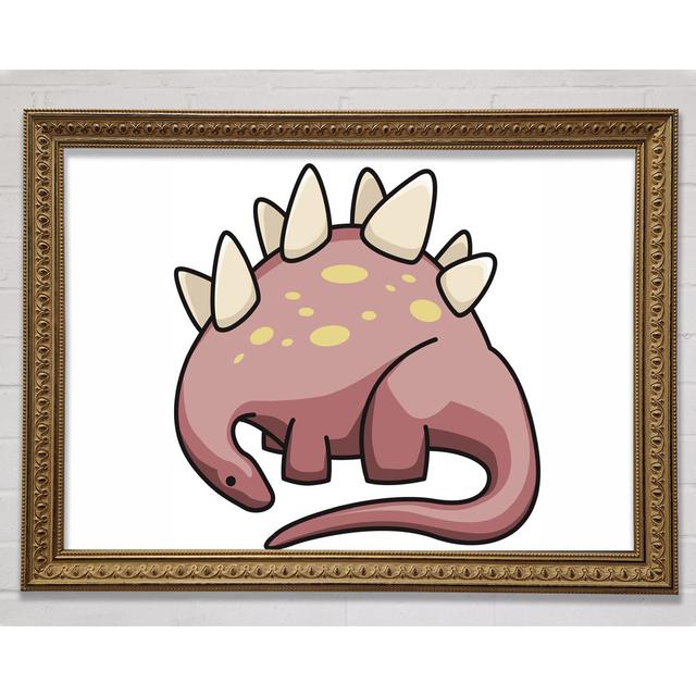 Herbivore Dinosaur Gold Framed Print Happy Larry Colour: White, Size: 29.7cm H x 42cm W x 3cm D on Productcaster.