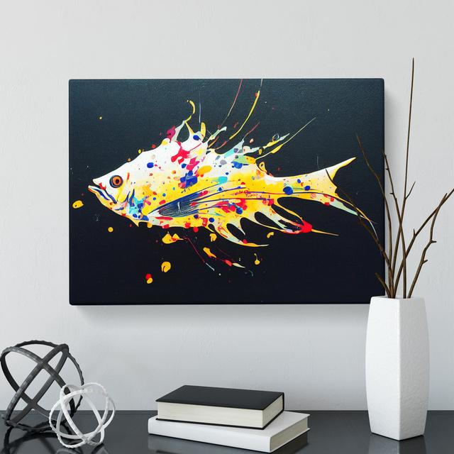 Fish Splash Vol.1 Abstract House of Hampton Size: 50cm H x 76cm W x 3cm D on Productcaster.