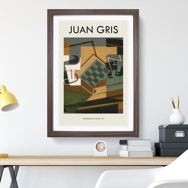 Chessboard and Glass by Juan Gris - Picture Frame Art Prints East Urban Home Size: 36cm H x 27cm W x 2cm D, Frame Option: Walnut on Productcaster.