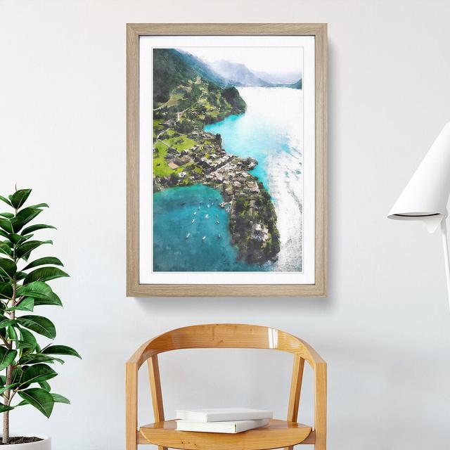 Over Grindelwald in Switzerland - Picture Frame Painting East Urban Home Frame Option: Oak Framed, Size: 65cm H x 48cm W x 2cm D on Productcaster.