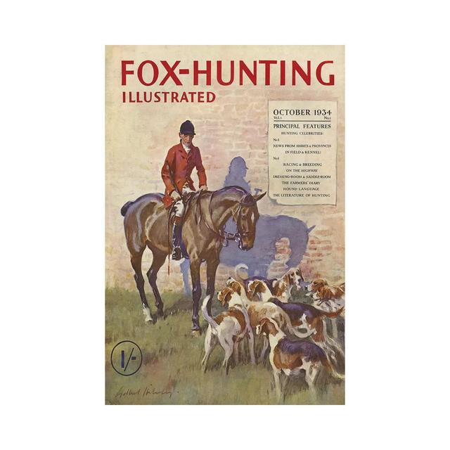 1934 Fox-Hunting Illustrated Magazine Cover - Wrapped Canvas Gallery-Wrapped Canvas Giclée ClassicLiving Size: 45.72cm H x 30.48cm W x 1.9cm D on Productcaster.