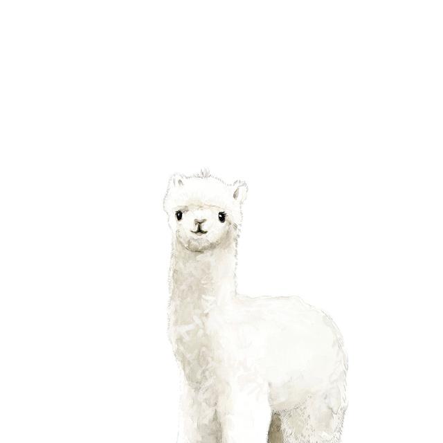 Baby Alpaca Watercolour - Wrapped Canvas Painting World Menagerie Size: 91cm H x 61cm W x 3.8cm D on Productcaster.