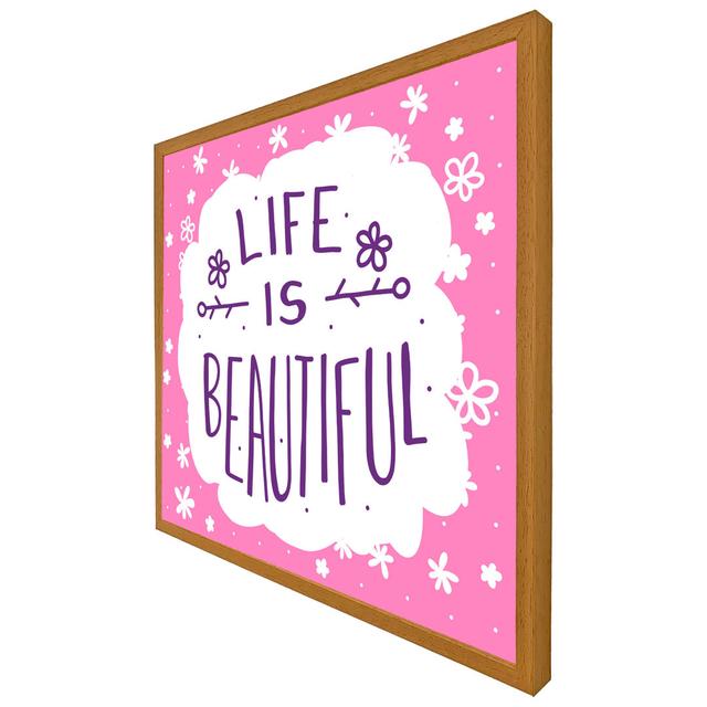 Hermbusche Life Is Beautiful - Print Happy Larry Format: Oak Framed, Size: 41cm H x 41cm W x 4cm D on Productcaster.