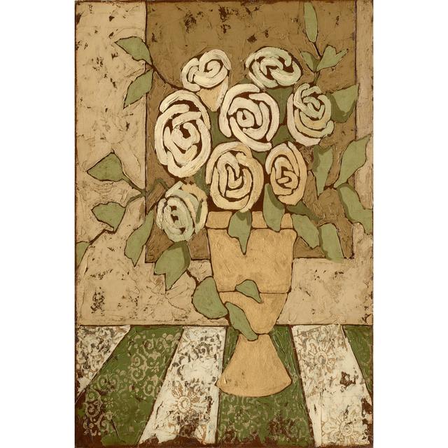 Small Golden Bouquet II by Megan Meagher - Wrapped Canvas Painting Marlow Home Co. Size: 122cm H x 81cm W x 3.8cm D on Productcaster.