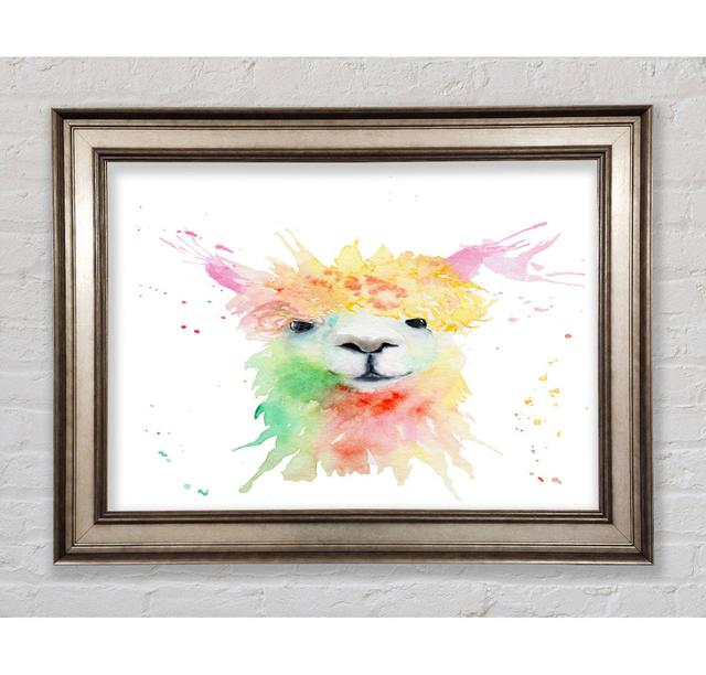 Splatter Colour Alpaca Framed Print Gracie Oaks Size: 21cm H x 42cm W on Productcaster.