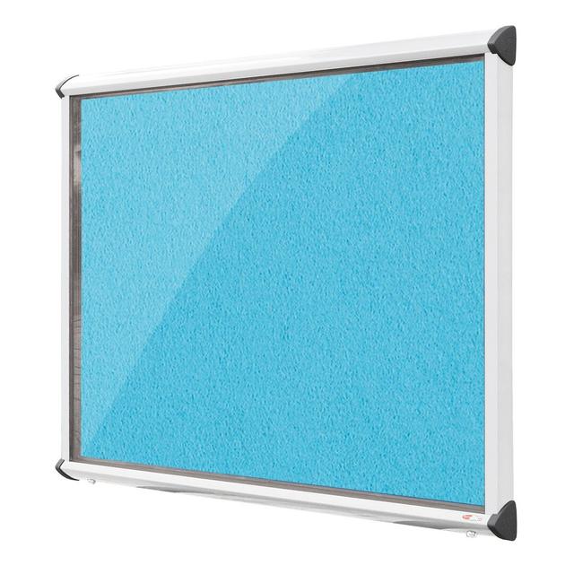 Exterior Wall Mounted Bulletin Board Symple Stuff Size: 105cm H x 101.2cm W, Colour: Cyan, Frame Finish: Green on Productcaster.