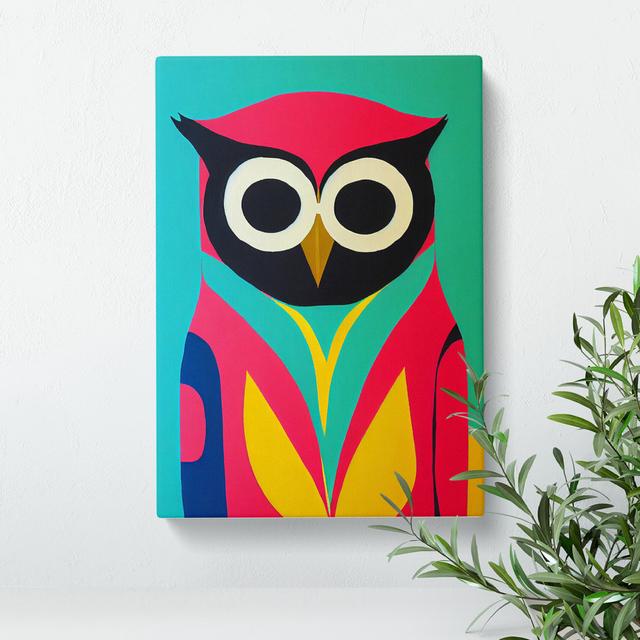 Colourful Abstract Owl No.2 - Wrapped Canvas Print Alpen Home Size: 50cm H x 35cm W on Productcaster.