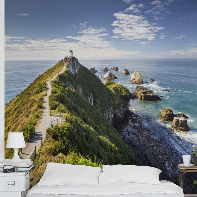 Matt Fototapete Nugget Point Leuchtturm und Meer Neuseeland 3,2 m x 480 cm East Urban Home Größe: 2,4 m x 240 cm on Productcaster.