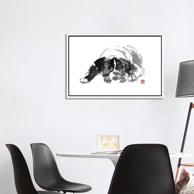 Bulldog II by Péchane - Print on Canvas Bloomsbury Market Size: 66.04cm H x 101.6cm W x 3.81cm D, Format: White Framed on Productcaster.