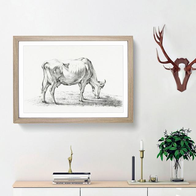 A Grazing Cow by Jean Bernard - Single Picture Frame Print East Urban Home Size: 45cm H x 63cm W x 2cm D, Frame Option: Oak Framed on Productcaster.