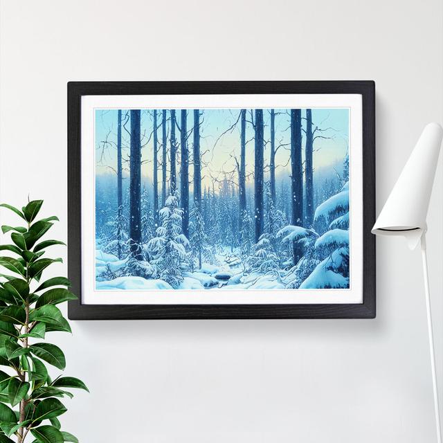 XH1022-9677X Virtuous Winter Forest - Single Picture Frame Print Alpen Home Size: 46cm H x 64cm W, Frame Colour: Black on Productcaster.