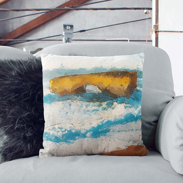 Great Ocean Road in Australia in Abstract Cushion with Filling East Urban Home Backing Colour: Stone, Size: 40cm H x 40cm W x 15cm D on Productcaster.