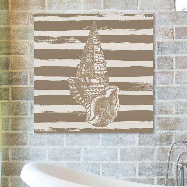 'Shore Echos Tan' Graphic Art on Wrapped Canvas East Urban Home Size: 40.6 cm H x 40.6 cm W x 3.8 cm D on Productcaster.