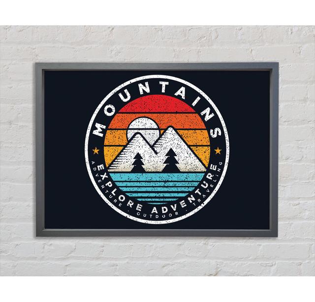 The Mountain Badge Framed Print Happy Larry Size: 84.1cm H x 118.9cm W x 3.3cm D on Productcaster.