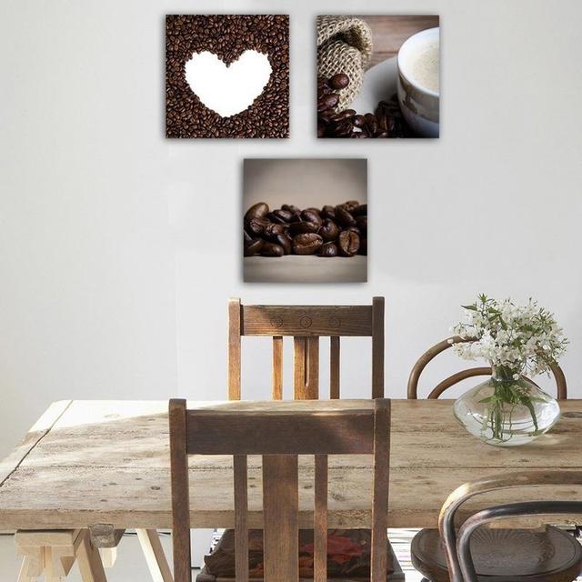 Coffee Beans - 3 Piece Wrapped Canvas Panoramic Photograph Print Set 17 Stories Size: 60cm H x 180cm W on Productcaster.