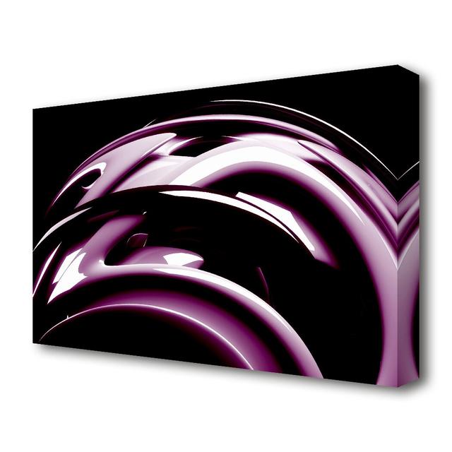 Purple Bend - Wrapped Canvas Graphic Art Print East Urban Home Size: 101.6 cm H x 142.2 cm W on Productcaster.