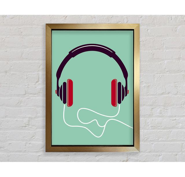 Retro Headset Framed Print Ivy Bronx Size: 84.1cm H x 59.7cm W x 3.4cm D, Format: Ventura Gold Framed Paper on Productcaster.