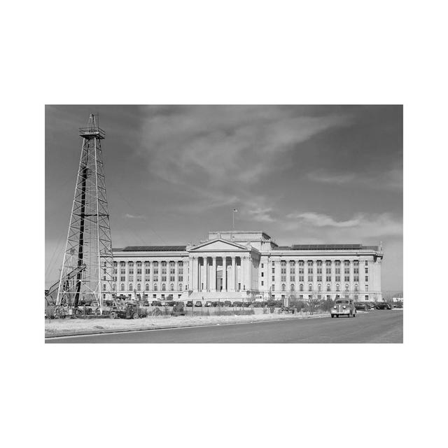 1940s Capitol Building with Oil Derrick in Foreground Oklahoma City Oklahoma USA - Wrapped Canvas Photograph Latitude Run Size: 30.48cm H x 45.72cm W on Productcaster.