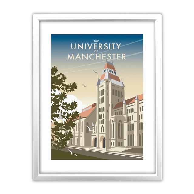 The University of Manchester by Dave Thompson Framed Graphic Art Print East Urban Home Frame Colour: White on Productcaster.