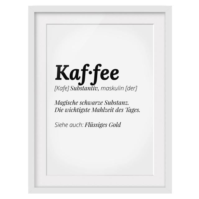 'Die Definition von Kaffee' - Picture Frame Typography Print on Paper East Urban Home Frame Options: Matt white, Size: 55 cm H x 40 cm W on Productcaster.