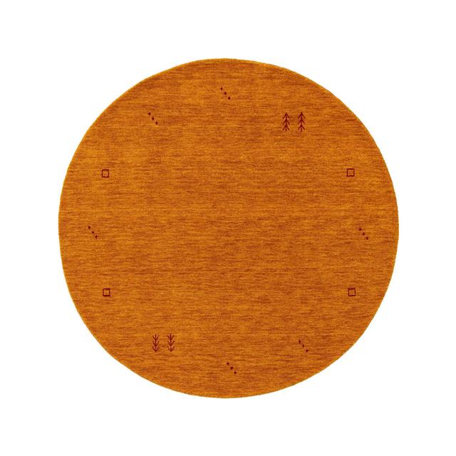 Hand Loomed Wool Orange Rug benuta Rug Size: Round 200cm on Productcaster.