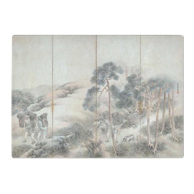 Tempered Glass Woodcutters & Fishermen Vo.1 by Matsumura Goshun Chopping Board East Urban Home Size: 39 cm x 28.5 cm on Productcaster.