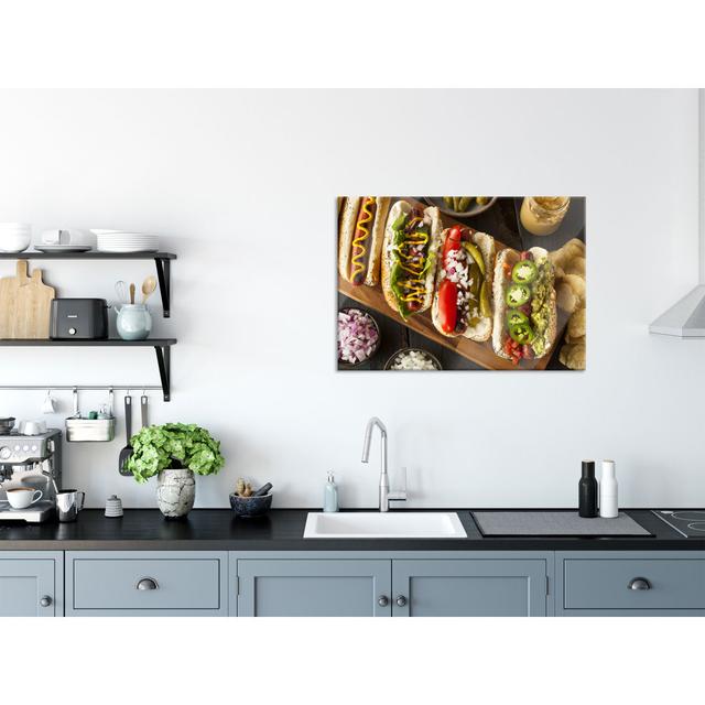 Glass picture | Mural on real glass American hot dogs including suspension and spacers s2729 Brayden Studio Größe: 70cm H x 100cm B on Productcaster.