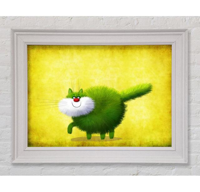 The Green Fuzzy Cat Framed Print Rosalind Wheeler Size: 21cm H x 42cm W on Productcaster.