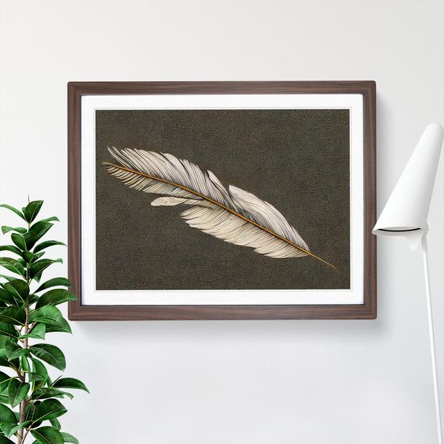 Bird Feather - Single Picture Frame Print World Menagerie Size: 46cm H x 64cm W x 2cm D, Frame Colour: Walnut Framed on Productcaster.