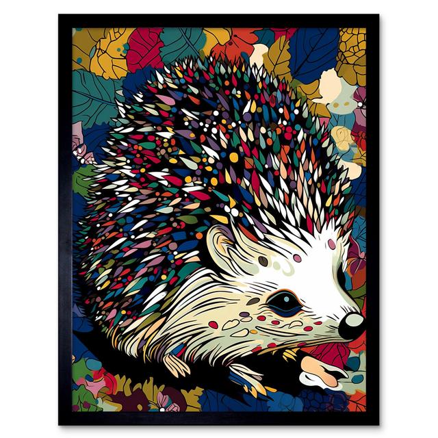 Alibay Hedgehog In Autumn Leaves - Single Picture Frame Print Alpen Home on Productcaster.