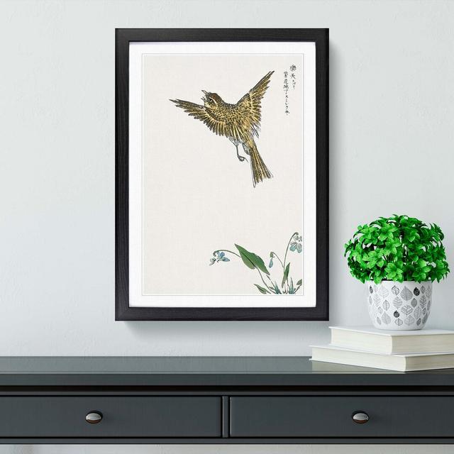 Japanese Water-Pipit by Numata Kashu - Picture Frame Painting Print East Urban Home Size: 50cm H x 35cm W x 2cm D, Format: Black on Productcaster.