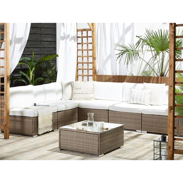 4-Sitzer Lounge-Set Sylviane mit Polster Garten Living Farbe (Bezug): Weiß on Productcaster.