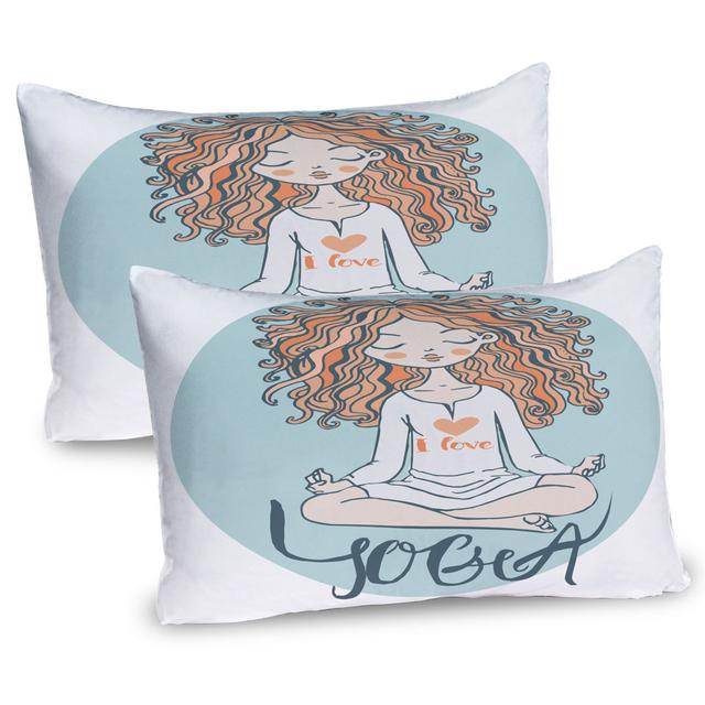 Doodle Woman in Lotus Pose Microfiber Sham (Set of 2) East Urban Home on Productcaster.