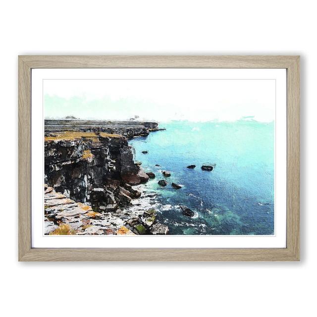 Coastline View - Picture Frame Painting East Urban Home Frame Option: Oak Framed, Size: 36cm H x 48cm W x 2cm D on Productcaster.