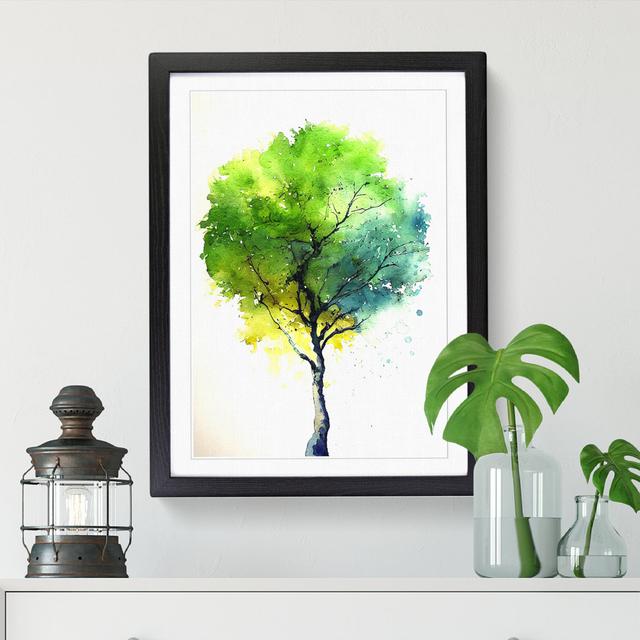 Pear Tree Watercolour - Print Marlow Home Co. Size: 64cm H x 46cm W x 2cm D, Frame Option: Black on Productcaster.