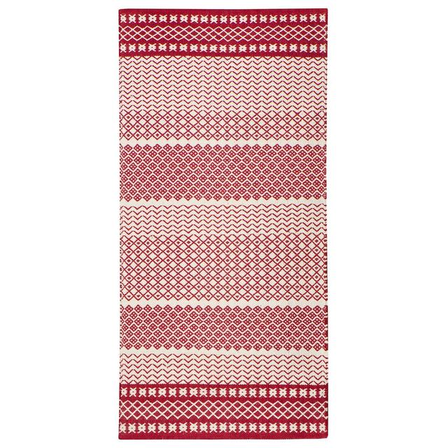 Handgefertigter Teppich Delia aus Baumwolle in Rot/Beige Sommerallee Teppichgröße: Läufer 55 x 180 cm on Productcaster.