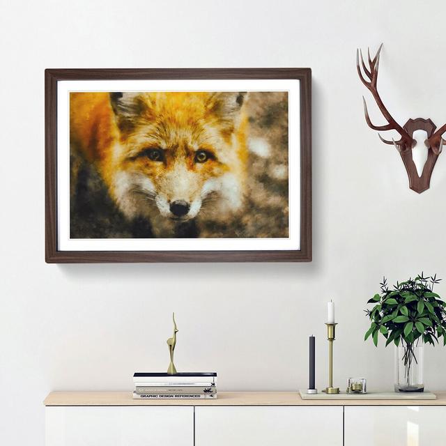 Curious Fox - Picture Frame Graphic Art Print East Urban Home Size: 33cm H x 45cm W x 2cm D, Frame Option: Walnut Framed on Productcaster.