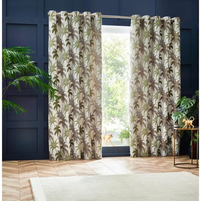 Akara Polyester Room Darkening Eyelet Curtain Pair Bay Isle Home Panel Size: 229 W x 183 D cm, Curtain Colour: Green on Productcaster.